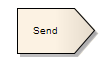 A Send element used in UML Activty diagrams modeled using Sparx Systems Enterprise Architect. A Send element used in UML Activty diagrams modeled using Sparx Systems Enterprise Architect.