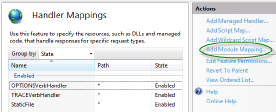 Setting up the HTTP module in the Internet Information Services (IIS) Manager Setting up the HTTP module in the Internet Information Services (IIS) Manager
