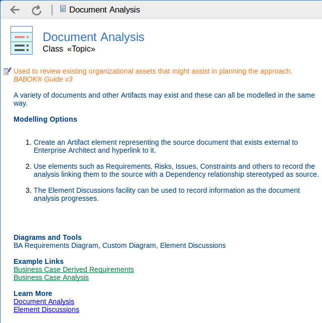 BABOKŪ Guide v3 Tutorial: Using the Guide - Document Analysis Technique